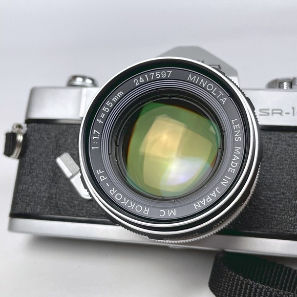 Minolta SR-1s Silver SLR 35mm Camera Bundle w/ Rokkor PF f/1.7 55mm Lens + More! - Picture 10 of 16